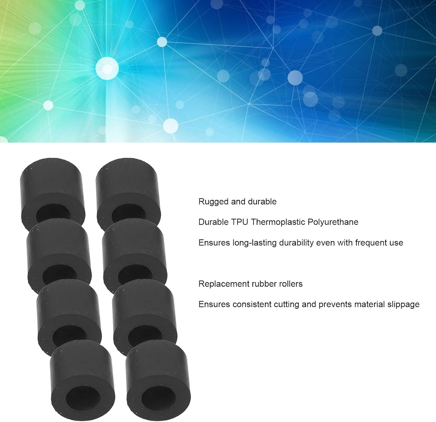 8PCS Rubber Roller Replacement for Maker 2 3 for Explore Air 2 3, Professional TPU Rubber Wheel Mat, Guide Rubber Roller image number 3