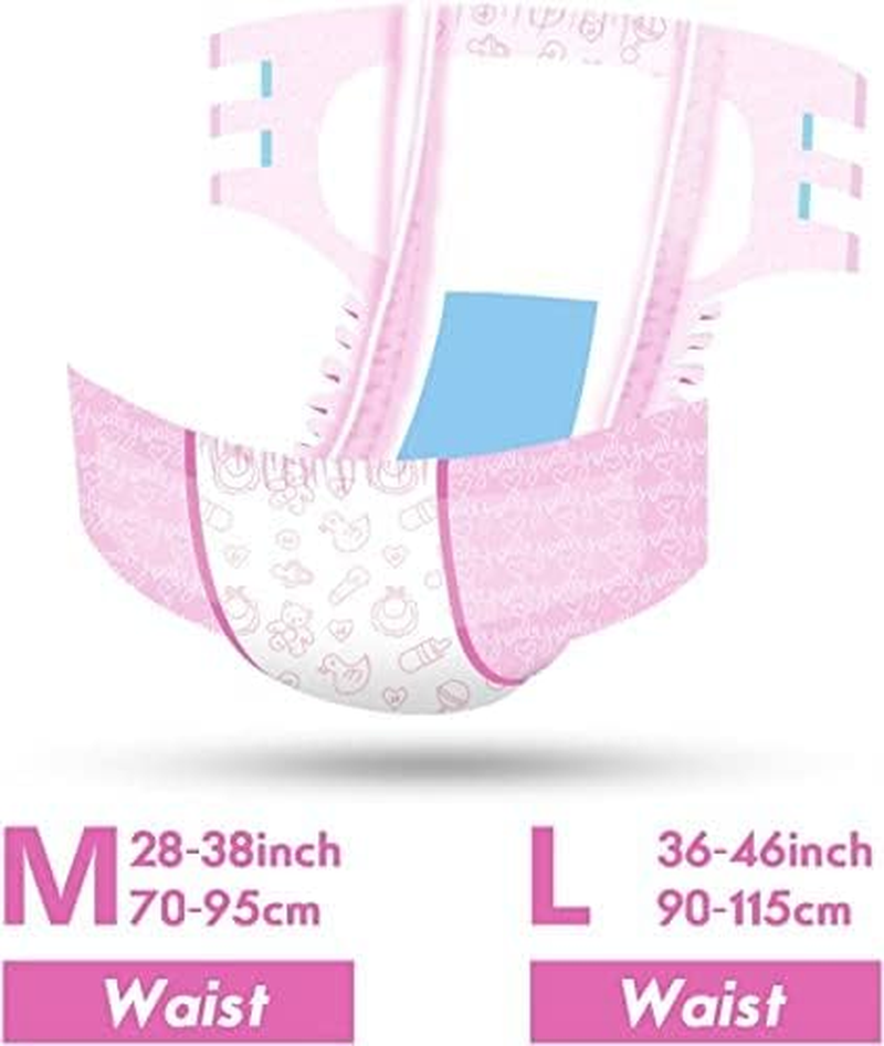 Littleforbig Printed Adult Brief Diapers 10 Pieces - Nursery Pink L image number 5