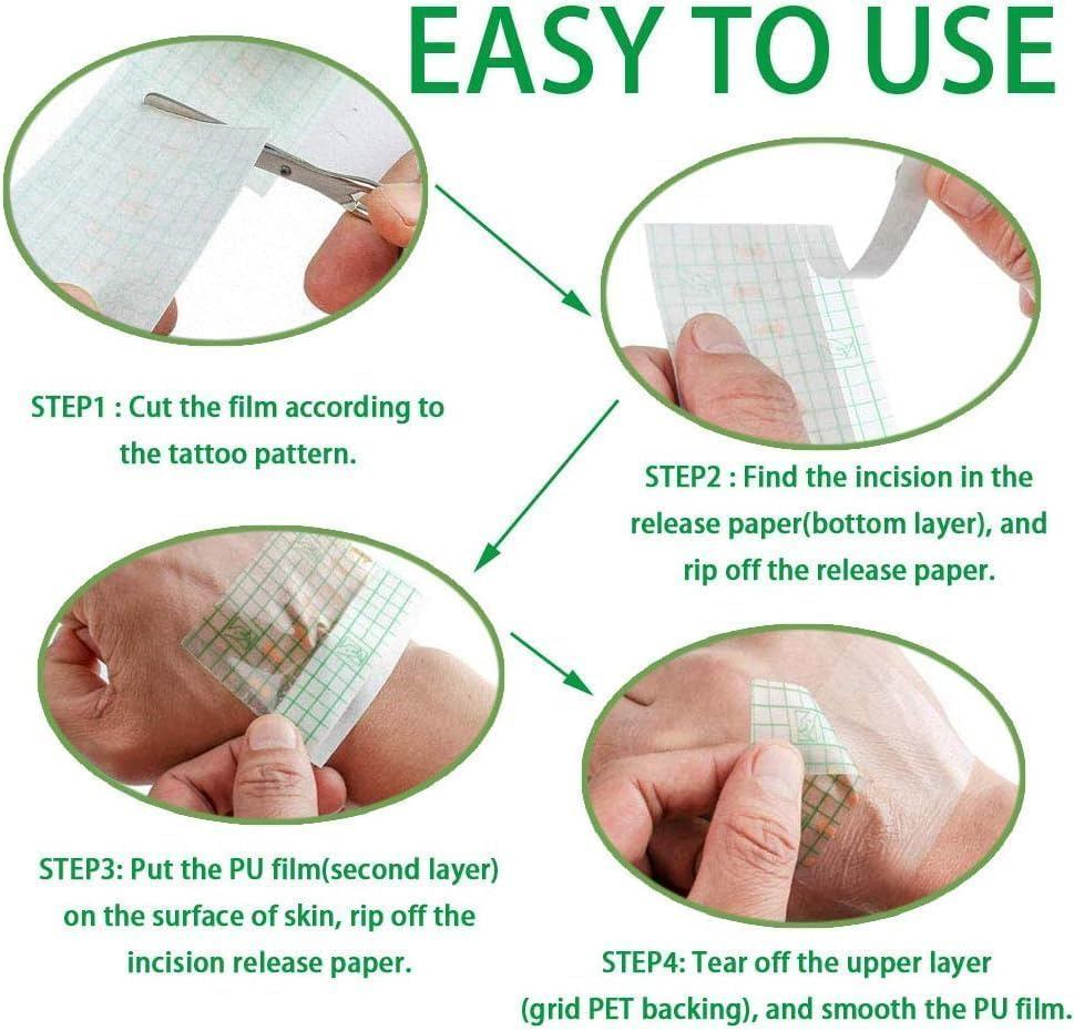 Waterproof Transparent Bandage, Disposable Film Wound Dressing Cuttable Elastic Self-Adhesive Bandaid Stretch Adhesive Dressing Tapes, Wound Mask Swimming Shower Cover（ 6 Inch*5M） image number 4