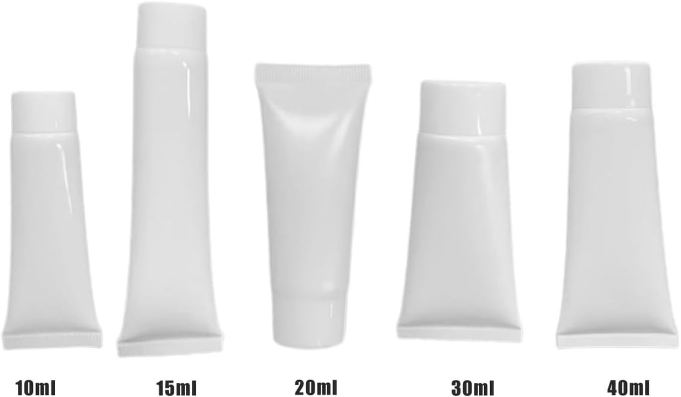 AIMALL 10PCS Cosmetic PE Tubes for Facial Cleanser, Hand Cream, and Lotions, Packaging 0.34/0.68/1.01/1.35 Oz, White image number 6