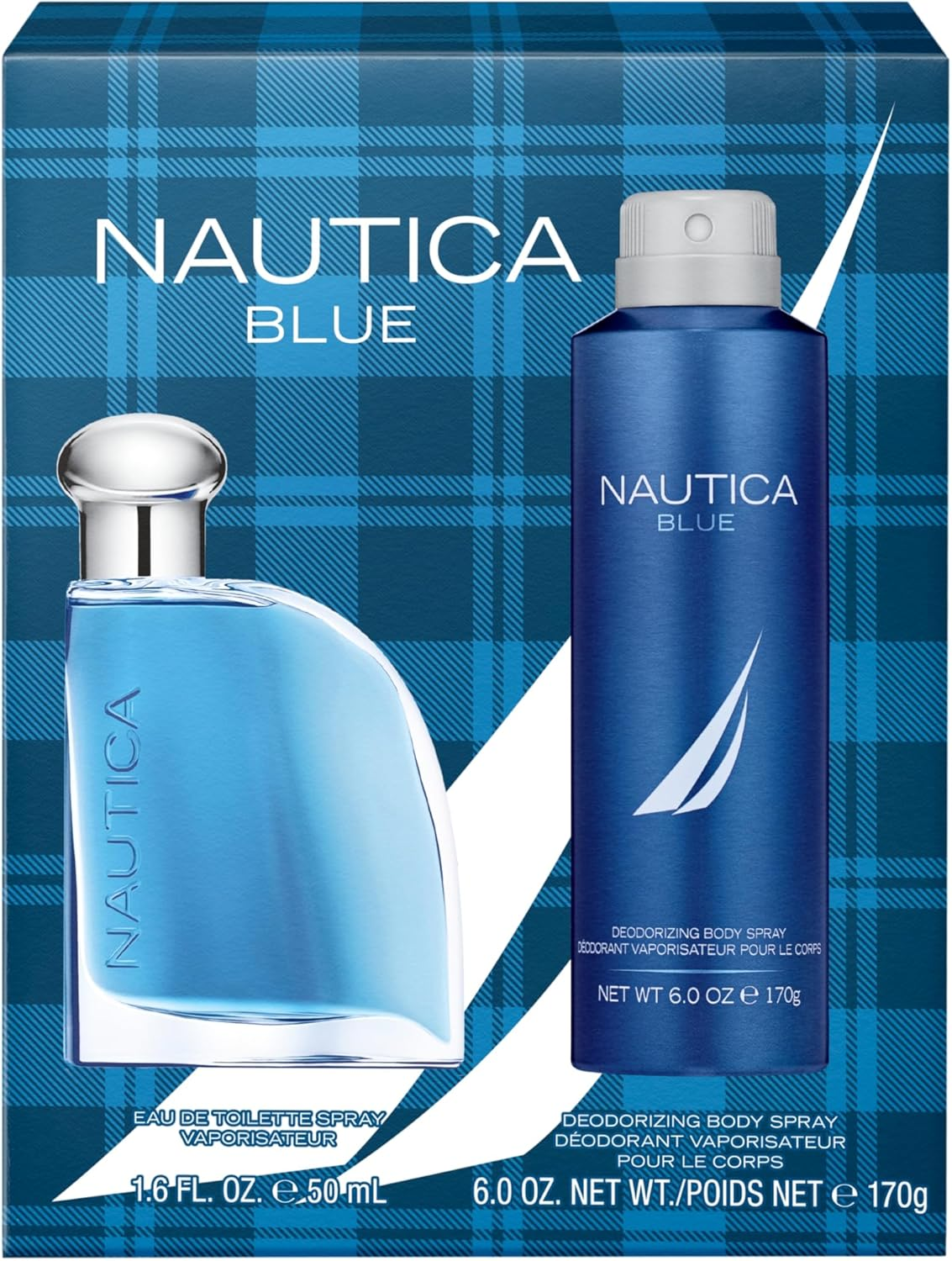 Nautica Blue Eau De Toilette and Deo Body Spray Gift Set for Men