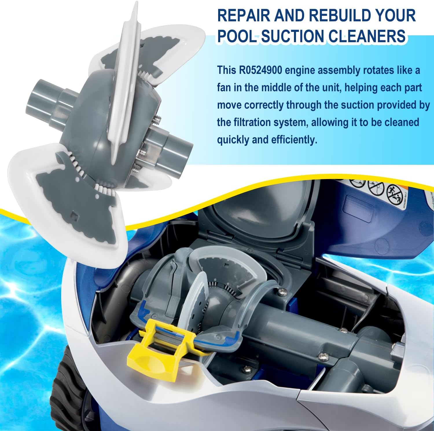 R0524900 Engine Assembly Replacement Parts Kit Fit for Zodiac Baracuda MX6 MX8 MX6EL MX8EL Elite Automatic Suction Side Pool Cleaner Vacuum image number 4