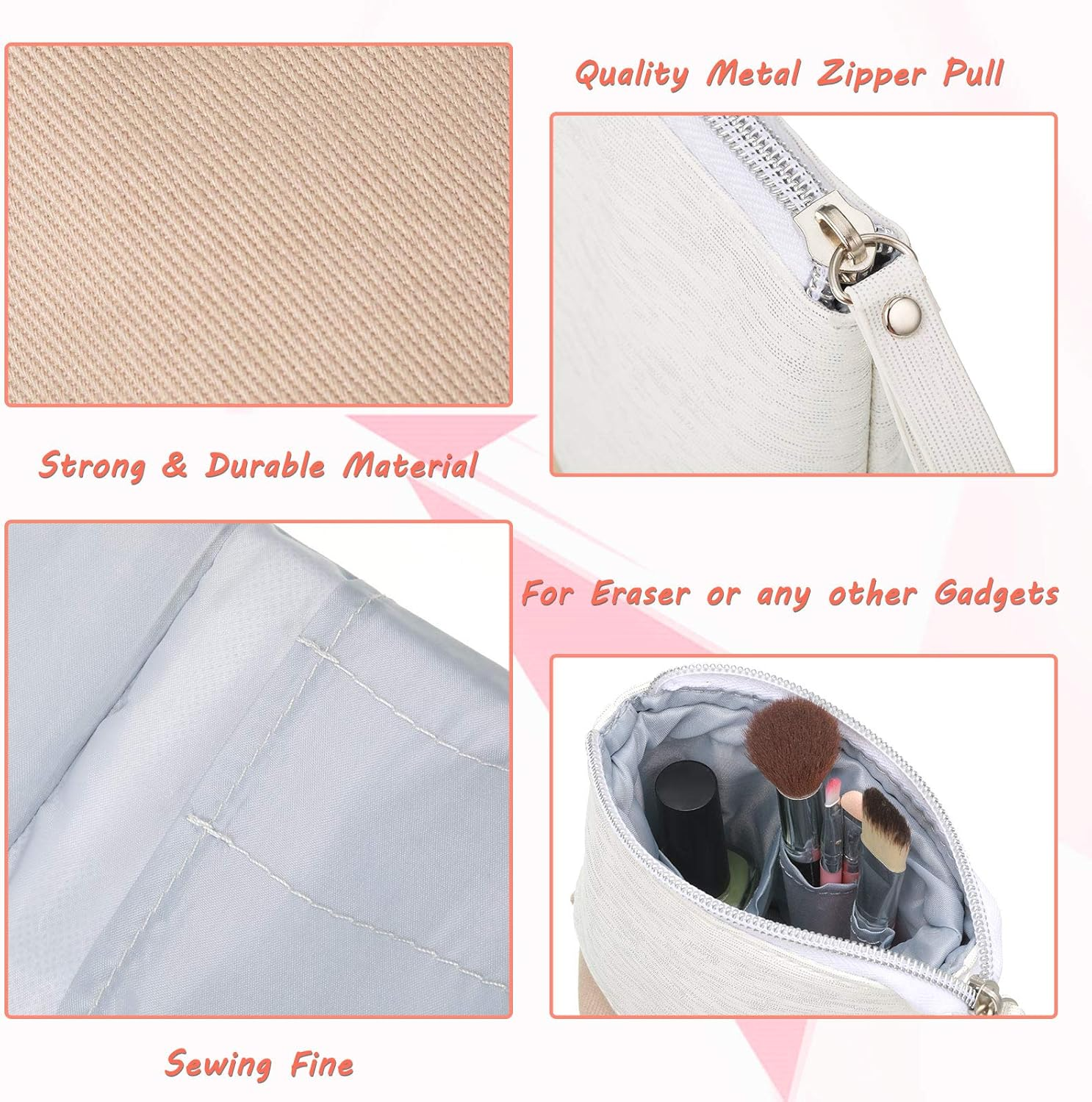 4 Pieces Telescopic Pencil Case with Keychain Telescopic Pen Holder Transformer Stand Store Pencil Pouch Bag Stationery Pencil Case Box Storage Organizer Makeup Bag for School College Office Supplies image number 5