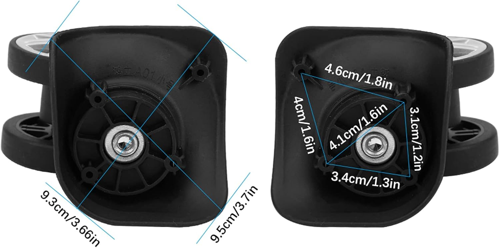 ANKROYU 1Pair Draw Bar Box Wheel, Suitcase Luggage Carrier Wheel, Replacement Luggage Cases Wheel, Draw Bar Box Accessory for Accompanying Equipment Outdoor Travel image number 2