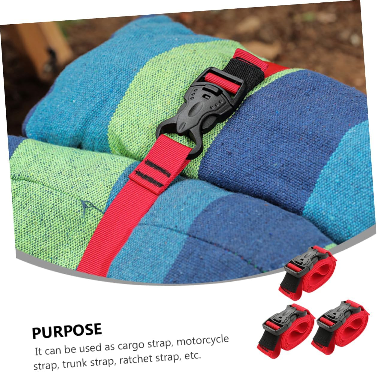 OSALADI 3Pcs Multifunctional Luggage Strap Nylon Buckle Ratchet for Camping Compression image number 1