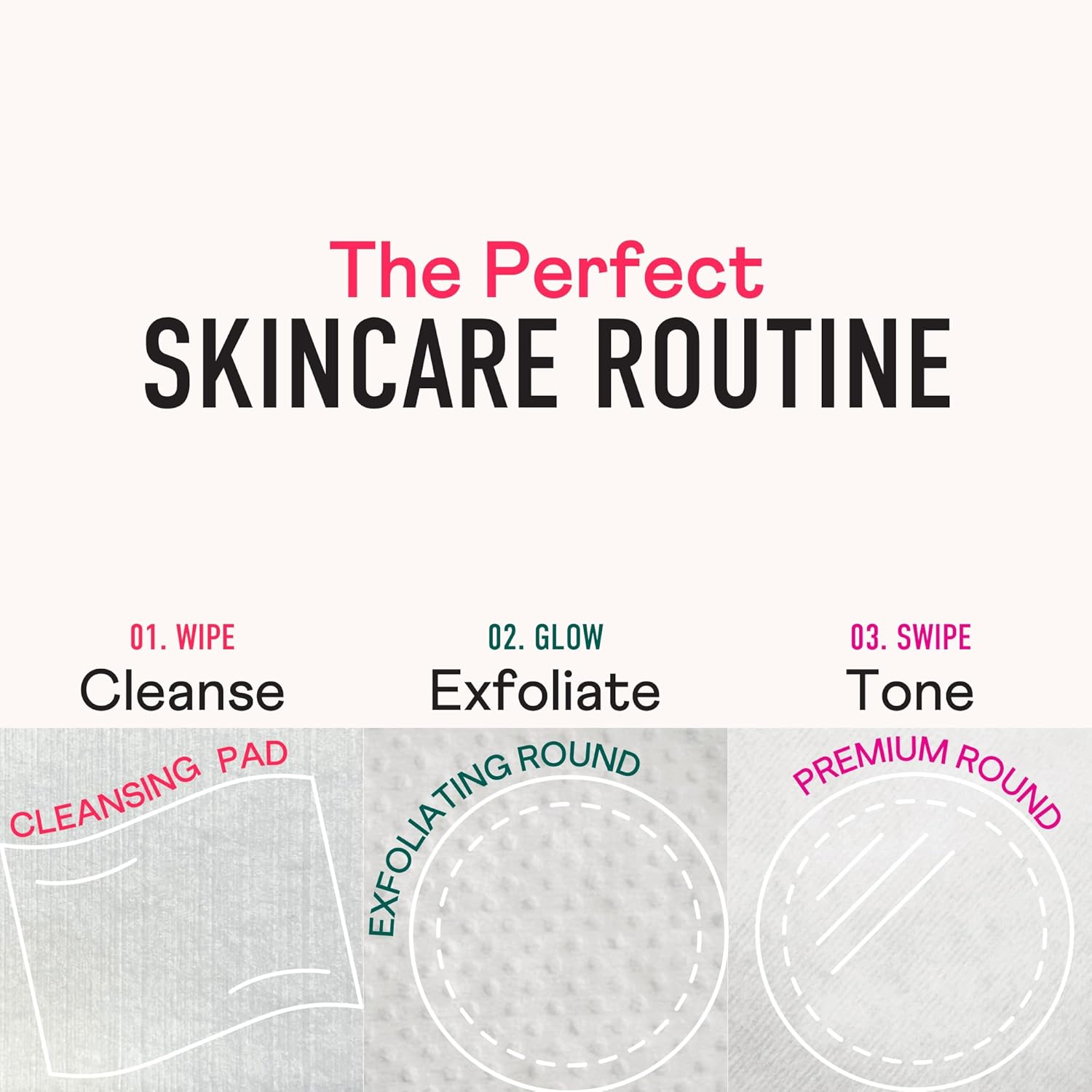 Swisspers Premium Facial Cleansing Pad, 100% Cotton, Ultra Soft, Extra Large, 50 White Pads per Reclosable Bag, 3 Bags (150 Pads Total) image number 1