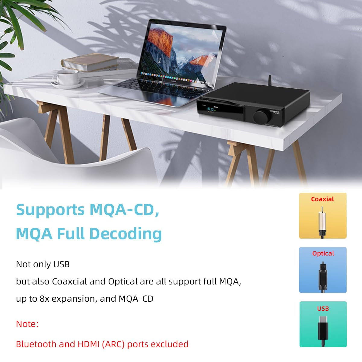 SMSL DO200 PRO Hifi Balanced DAC, 12X CS43131 XMOS XU-316 MQA-CD MQA DAC, 32Bit/768Khz DSD256 Home Audio Preamplifier, Usb/Opt/Coax/Bluetooth5.1/Hdmi ARC to RCA/XLR for Gaming PS5/PC/HDTV image number 3