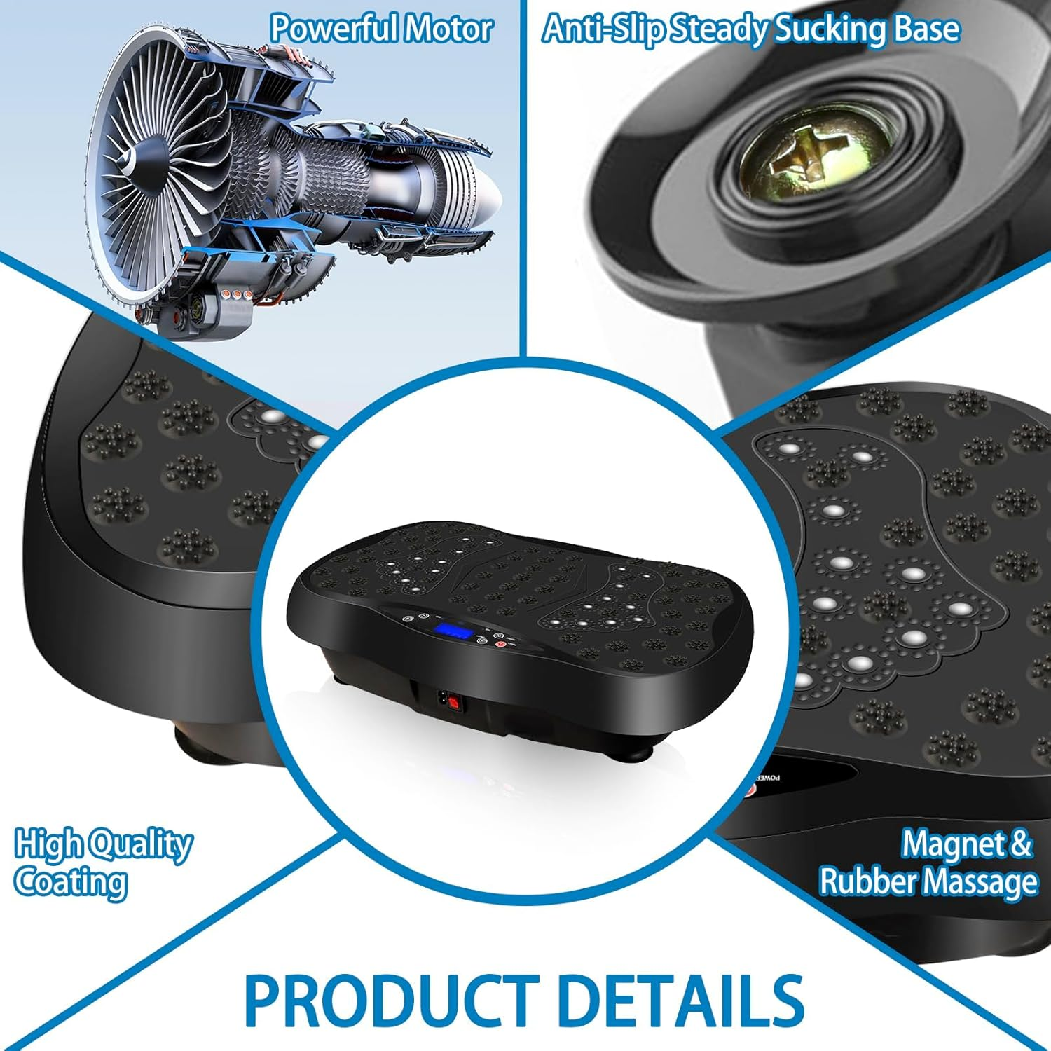 Vibration Plate Exercise Machine - 120 Speed Levels Full Body Workout Vibration Platform with Loop Bands & Remote Control for Home Fitness & Weight Loss & Muscle Toning image number 5