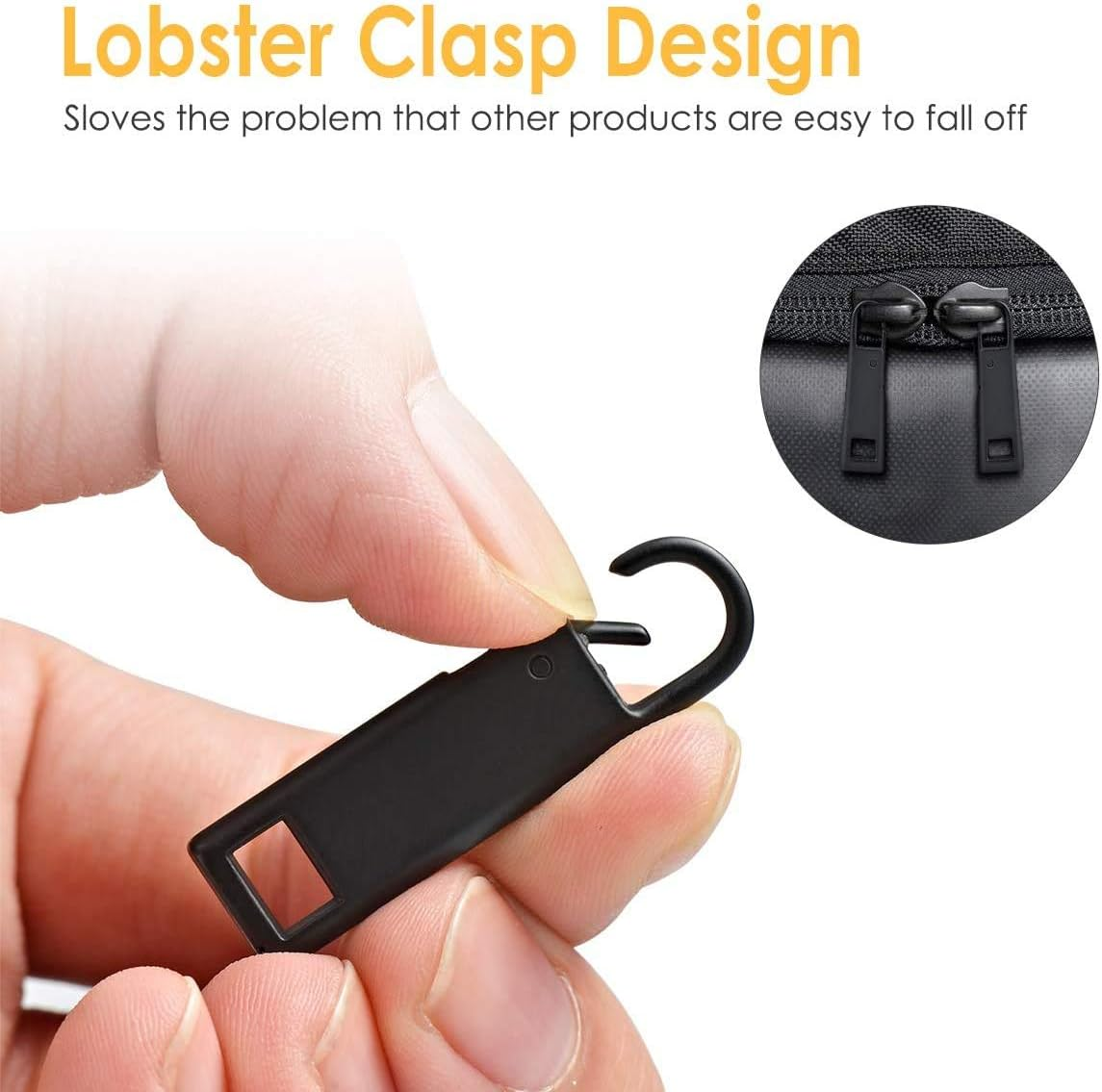 8PCS Metal Zipper Pull Replacement, Handle Mend Fixer, Zipper Tab Repair Kit or Clothes Jacket Pants Jeans Luggage Suitcase Purse Handbag