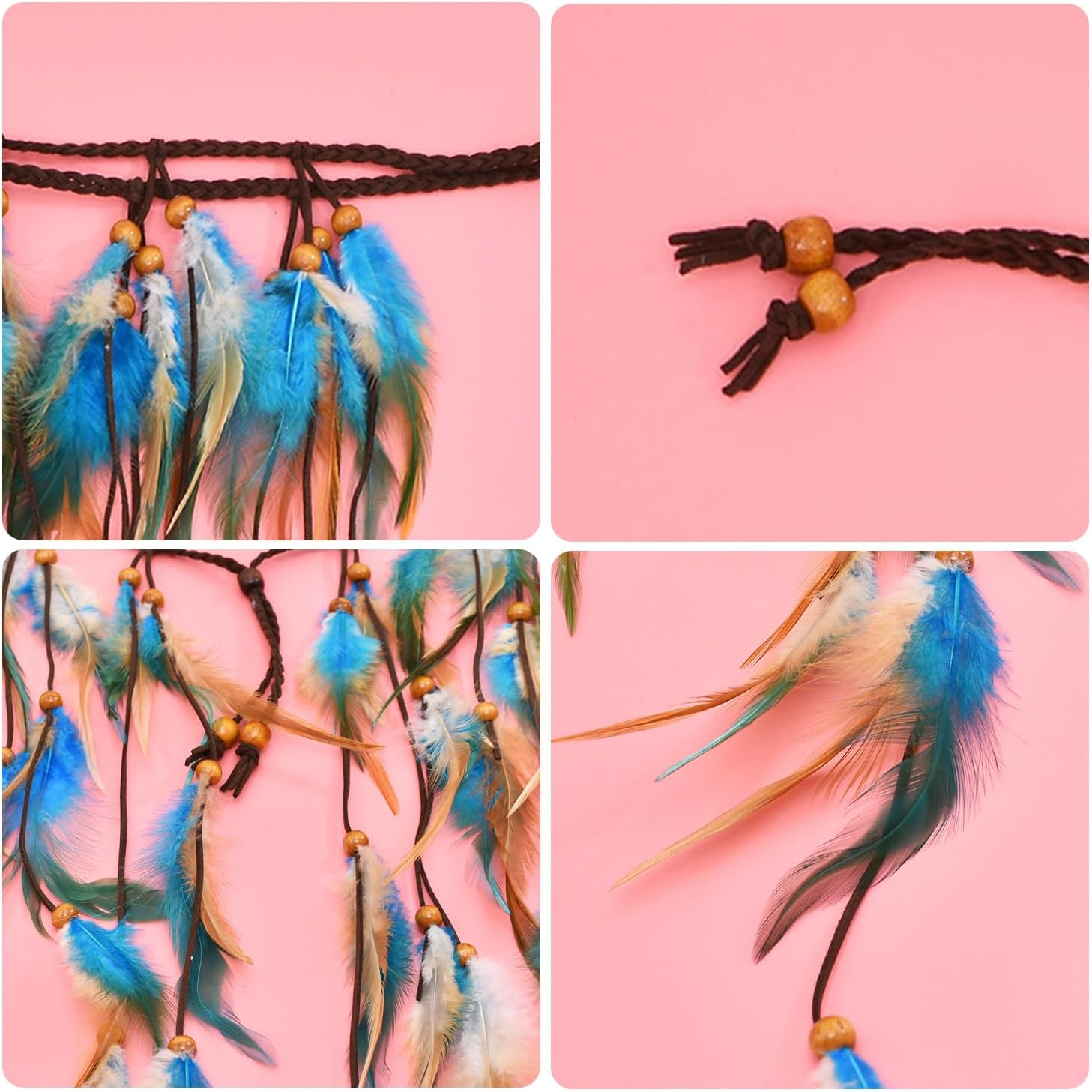 1 Piece Feather Headband, Braided Headband, Retro Personality Headband, Boho Hair Accessories, Women'S Hair Accessories image number 5