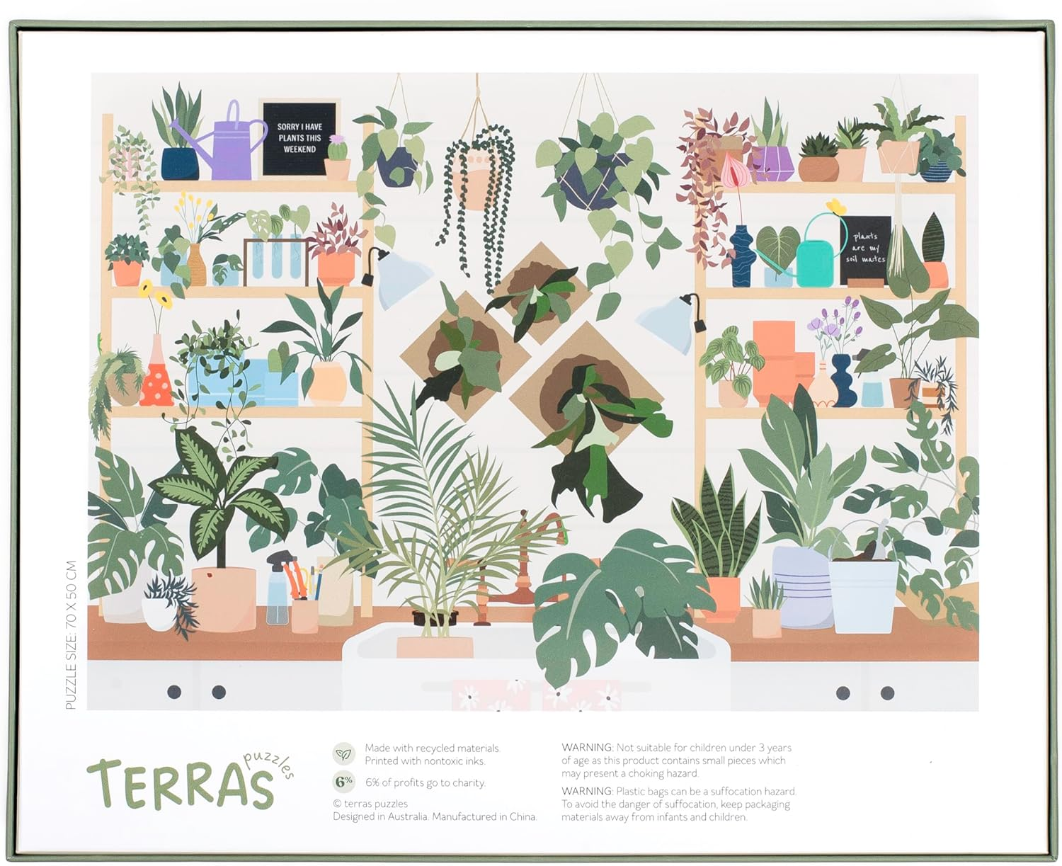 Terras Puzzles - Never Too Plant-Iful 1000 Piece Puzzle - Matte Finish - Plant Garden Lovers - 70X50Cm image number 5