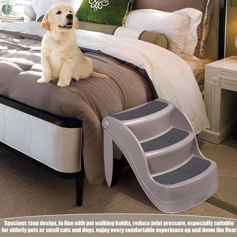 3-Step Pet Stairs, Non-Slip Pet Ramp, Dog Ladder Cat Ramp, Portable Dog and Cat Steps, Pet Stairs for High Beds, Sofas, and Vehicles (49 * 38 * 38 CM image number 6