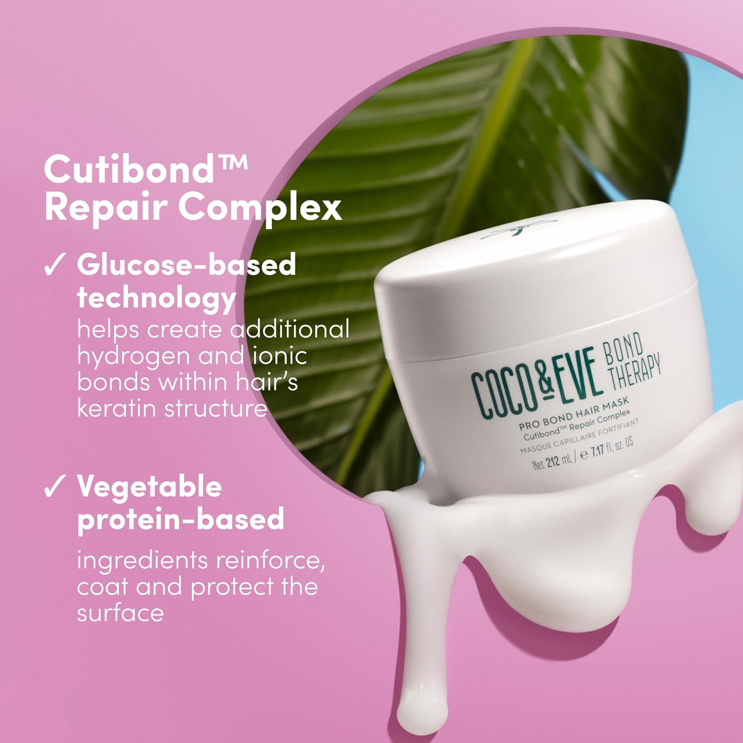 Coco & Eve Bond Therapy Pro Bond Hair Mask. Strengthening Bond-Building Treatment with Cutibond&trade; Repair Complex. Nourishes, Hydrates, Reduces Breakage for Damaged & Chemically Treated Hair (212 Ml) image number 1