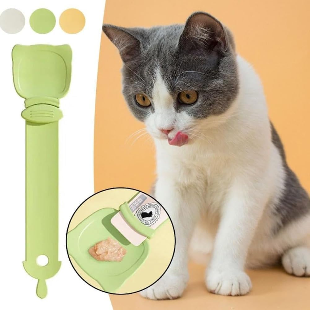 Cat Treat Squeeze Spoon Feeder,6Pcs Cat Strip Food Dispenser,Dogtreat Squeeze Spoons,Pet Strip Feeder Squeeze Spoon Treat Spoon Food Can Spoon,Small Animals Strip Squeeze Spoon