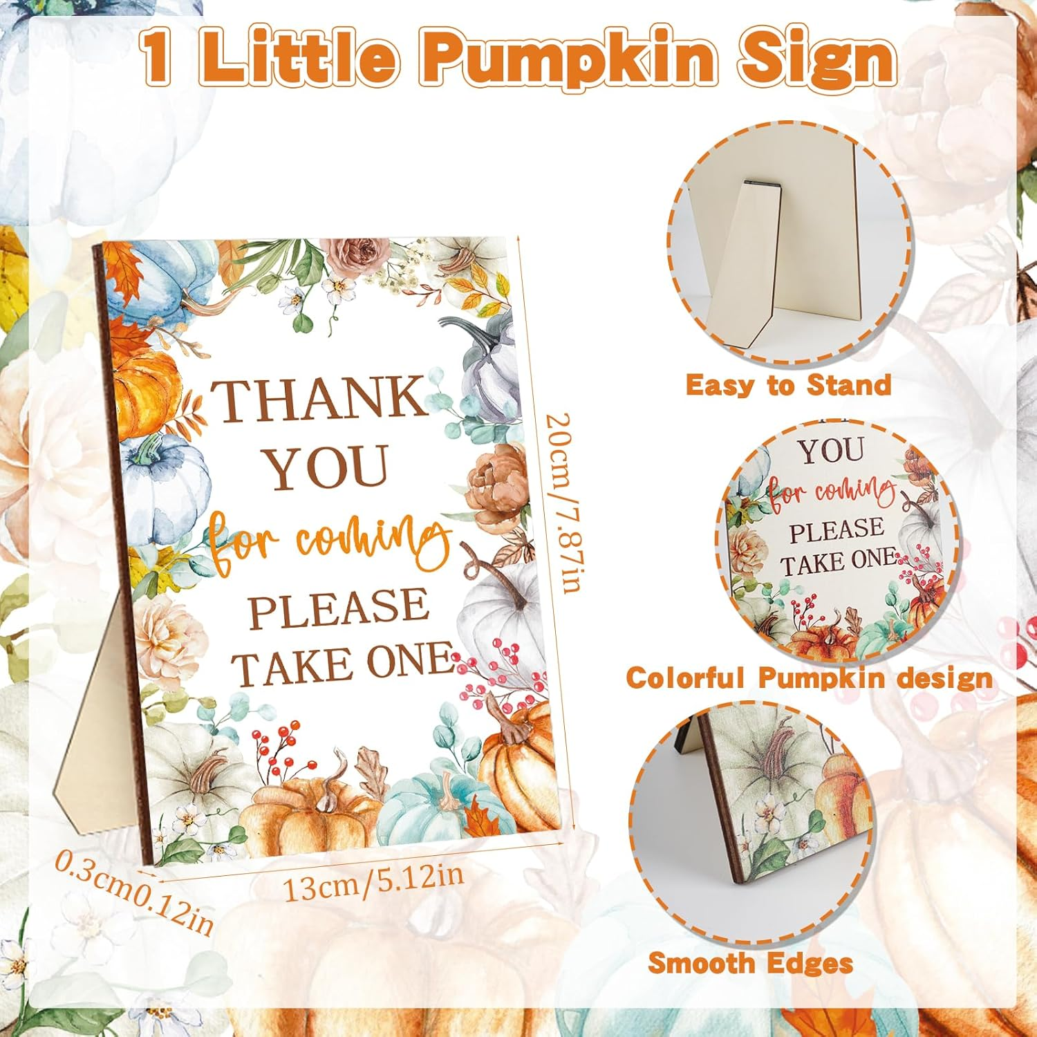 50 Sets Little Pumpkin Baby Shower Favors Baby Shower Pens Gifts Bulk Fall Pumpkin Theme Sign 50 Ballpoint Pens 50 Thank You Cards with Twine for Gender Reveal Party Souvenirs Return Gifts Prizes image number 4