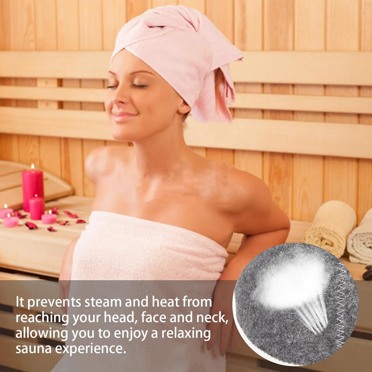 4Pcs Sauna Hat, Wool Felt Sauna Cap, Russian Steam Hat, Unisex Sauna Hat for Women Men Steam Bath Sauna Accessories