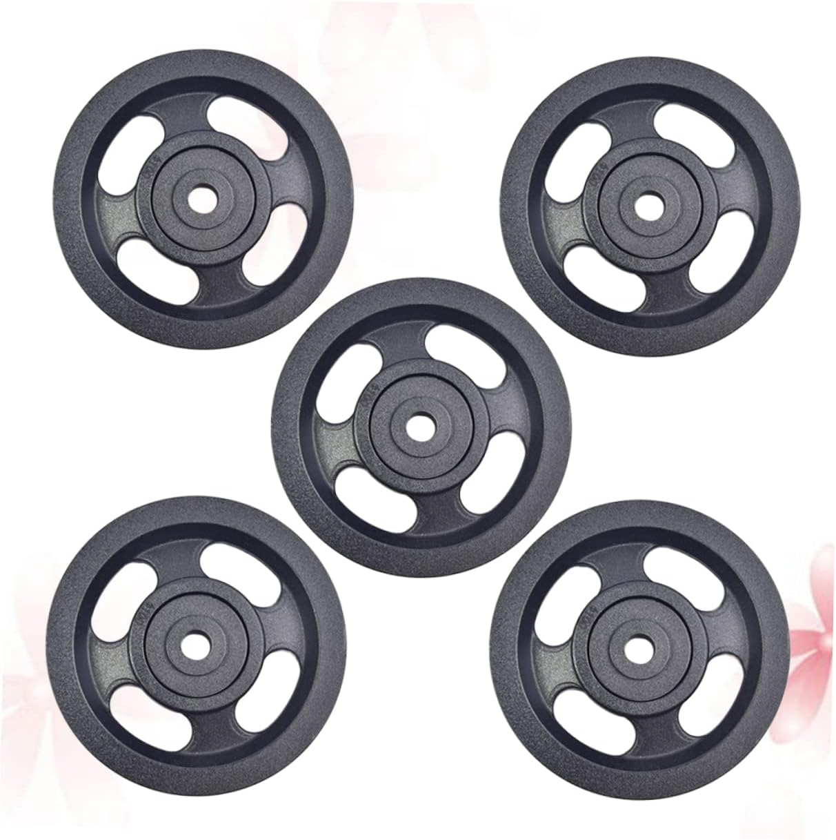 Kisangel Gym Pully Wheel 100Mm Diameter Wearproof Bearing Pulley Replacement Parts 5Pcs for Fitness Equipment Cable System Training and Exercise Machine Accessories