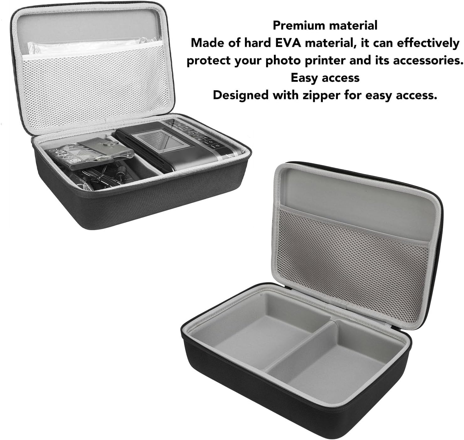 Storage Case Black, Hard Case for Selphy CP1500, CP1300, CP1200 Photo Printer, Shockproof, Dustproof and Waterproof, with Hand Strap image number 4