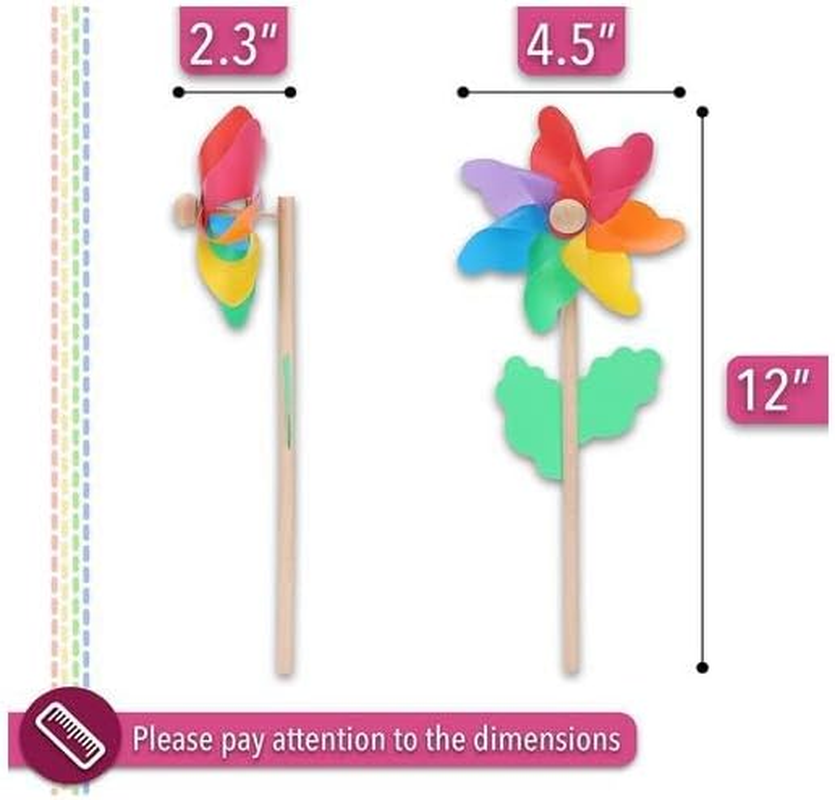 Acemediarainbow Flower Pinwheels, 10 Pack, Pinwheels for Yard and Garden, Pinwheels for Kids, Wind Pinwheel, Flower Wind Spinners, Garden Pinwheels Spinners, Yard Pinwheels, image number 3