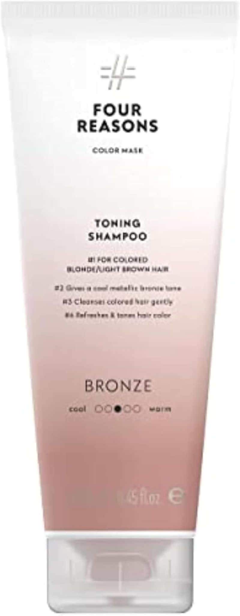 FOUR REASONS Colour Mask Shampoo - Sulphate Free Tint Purple Shampoo for Blonde Hair - Colour Depositing Pearl Blonde Shampoo, Vegan, 8.5 Oz (Pearl Blonde)