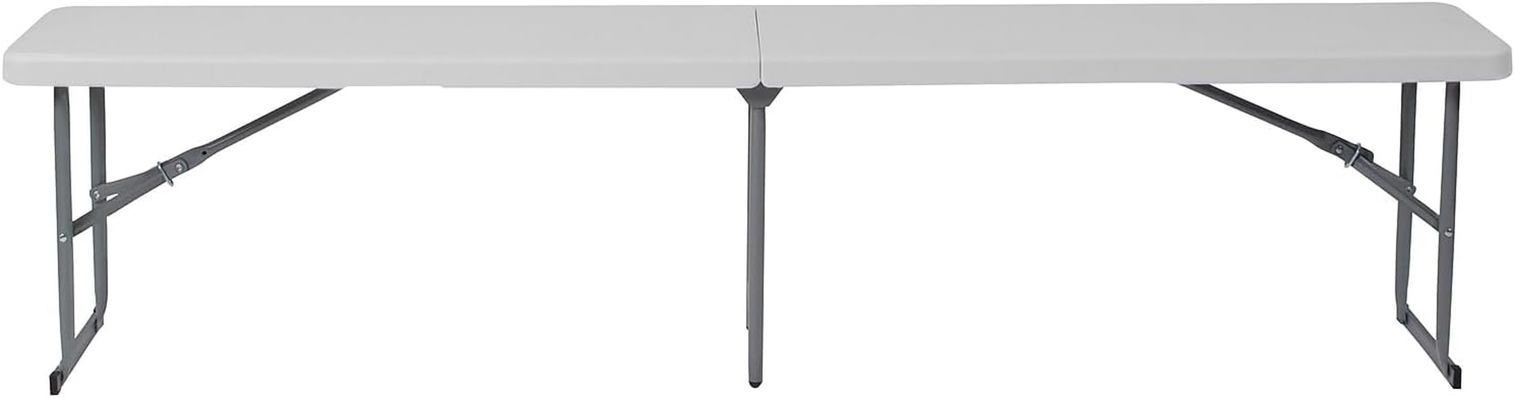 Flash Furniture 10.25''W X 71''L Bi-Fold Granite White Plastic Bench with Carrying Handle image number 4