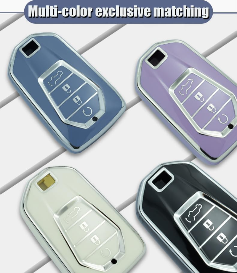 TECART Keyless Entry Remote Key Shell Cover Fit for Isuzu New MU-X X Series TPU Key Fob Protector Accessories 4 Button Black image number 4