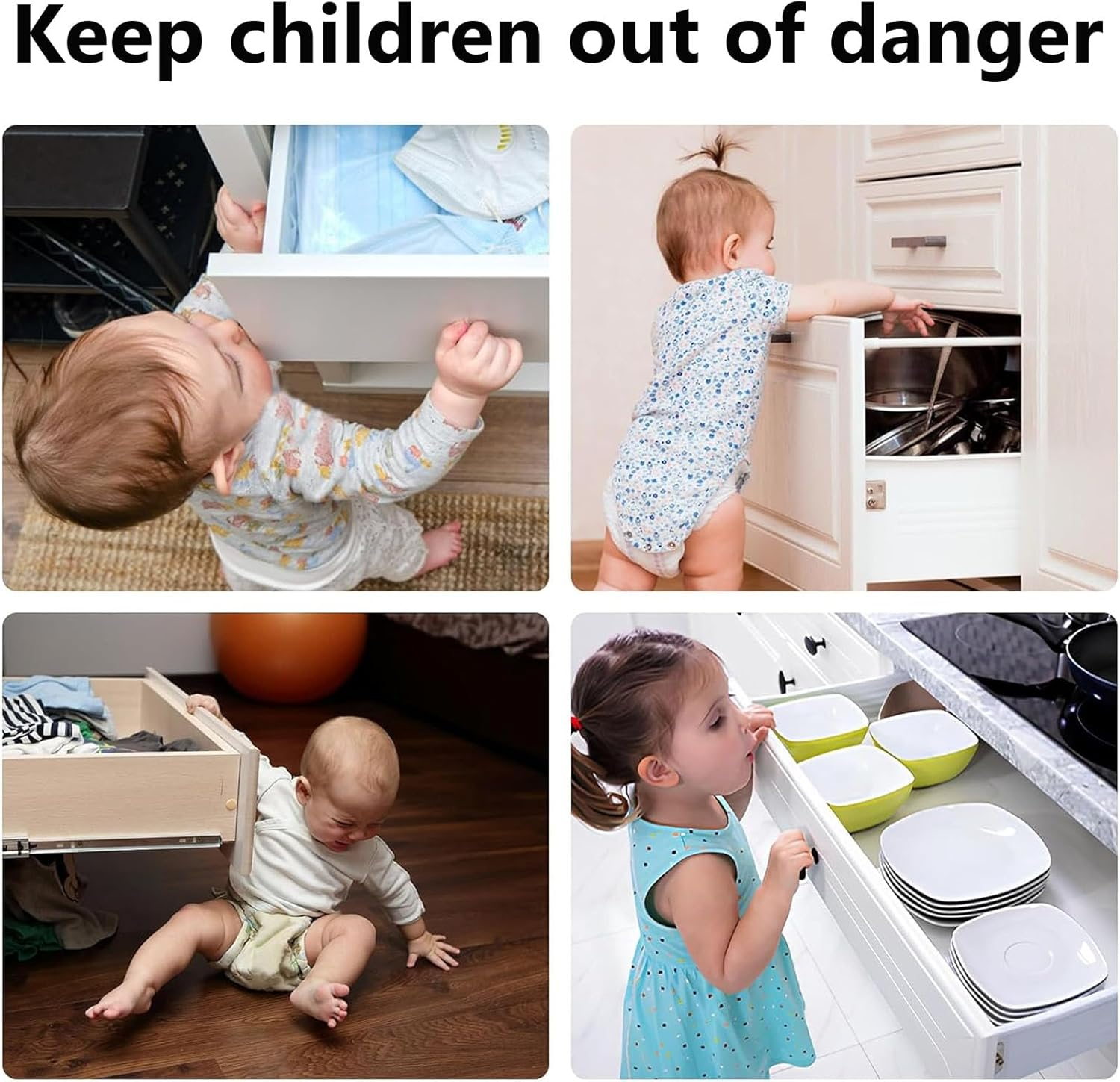 JIAYUYUARPY 10 Pack Child Safety Cabinet Locks Suitable for Securing Fridges, Cabinets, Drawers, and Toilets image number 3