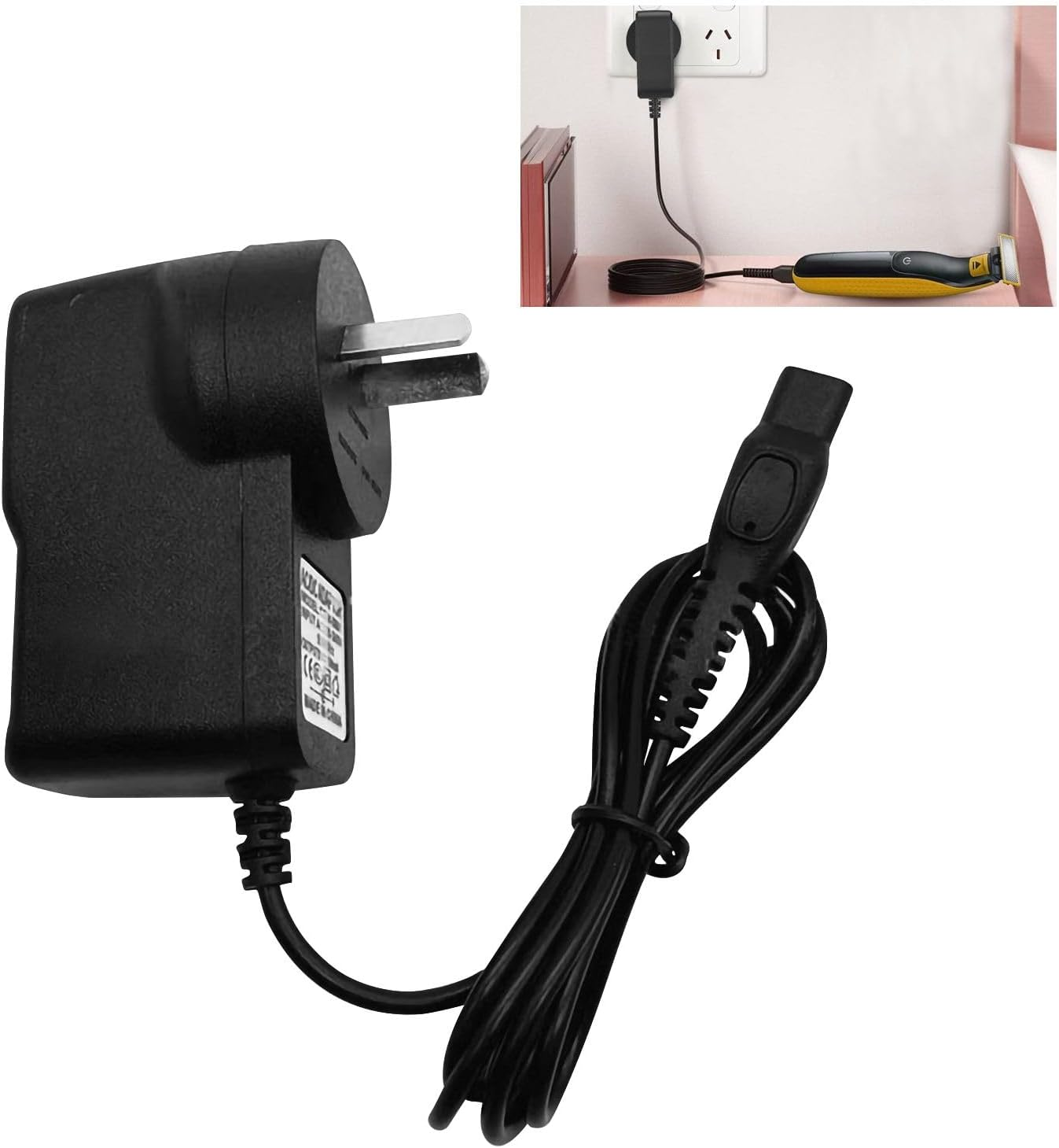 15V 5.4W Cable for Philips Trimmer Charger Fit for Philips Shaver HQ8505 HQ RQ QG RQ QT at PT Series, Cord for Multigroom Beard Trimmer, Electric Shaver Charger Power Adapter Supply image number 1