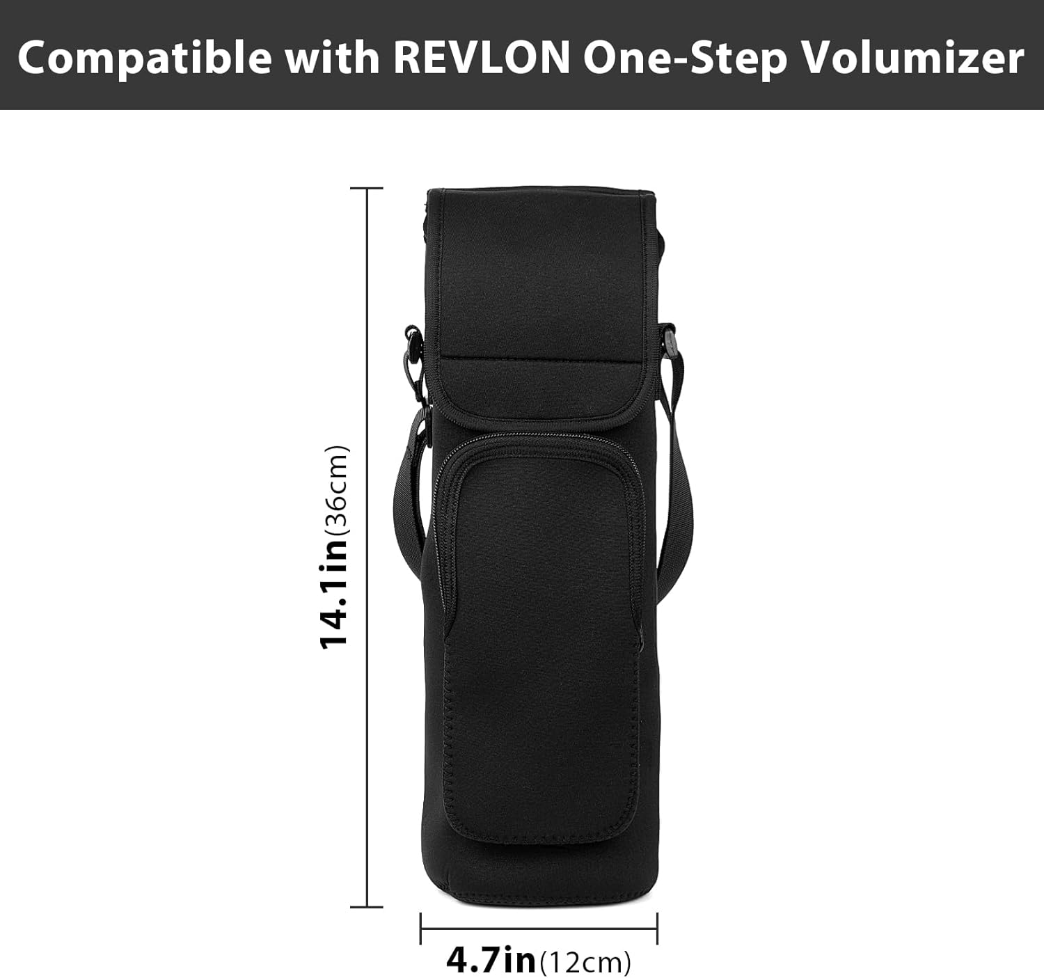 Reignsword Neoprene Travel Case Compatible with REVLON One-Step Volumizer, Portable Storage Organizer Bag Hair Tools Travel Bag (Black) image number 4