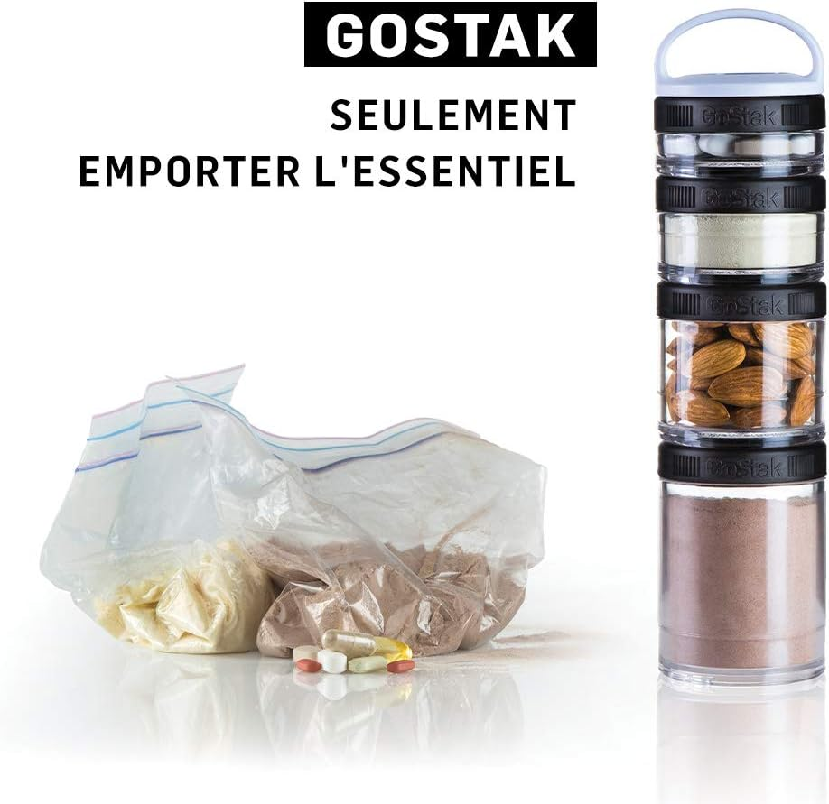 Blender Bottle Gostak Twist N' Lock Storage Jars, Black, 150 Cc, Pack of 2 image number 3