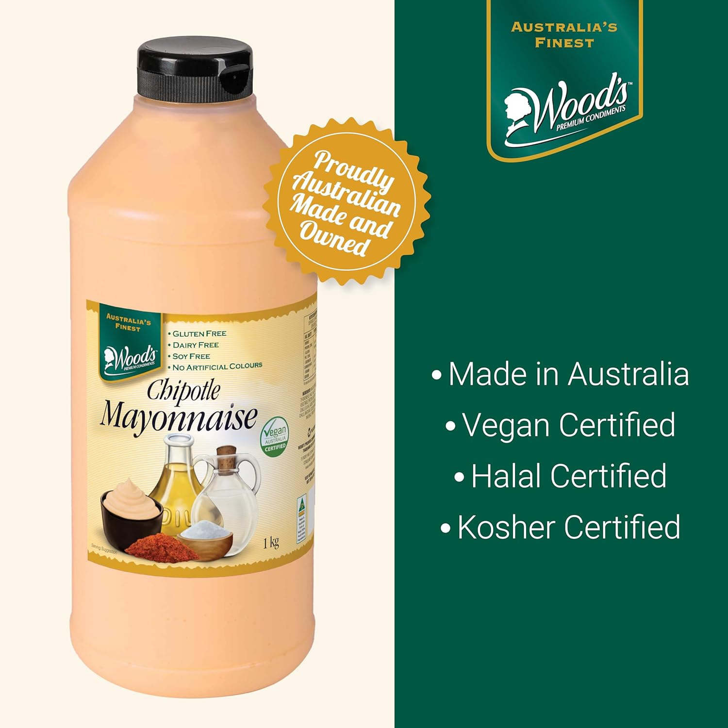 Wood'S Vegan Chipotle Mayonnaise 1 Kg image number 2