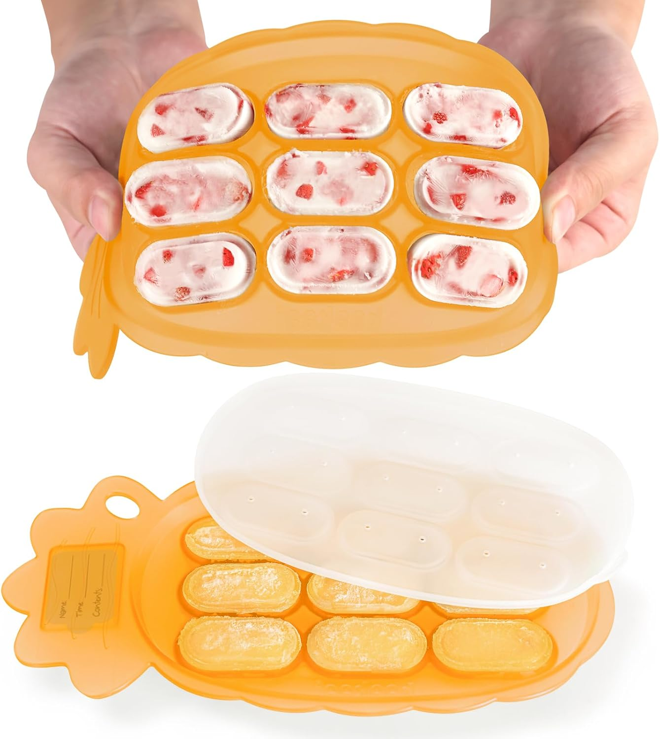 Haakaa Silicone Nibble Freezer Tray -Breastmilk Teething Popsicle Mold - Baby Fruit Food Feeder Teether Tray - Baby Food Maker - Ice Cube Tray - 4 Months+ Babies - BPA Free - Blush