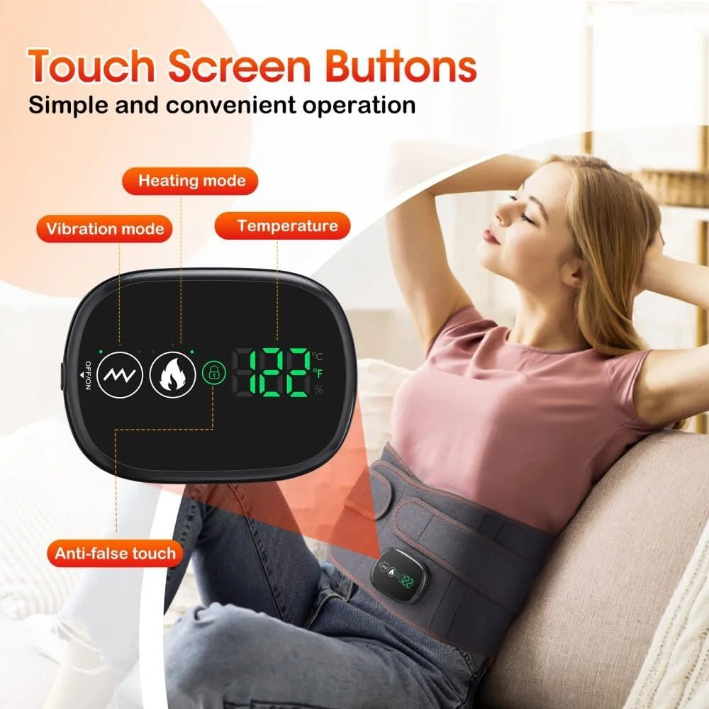 Electric Heating Vibration Waist Massager Back Belt Pain Relief Therap LCD Touch image number 6