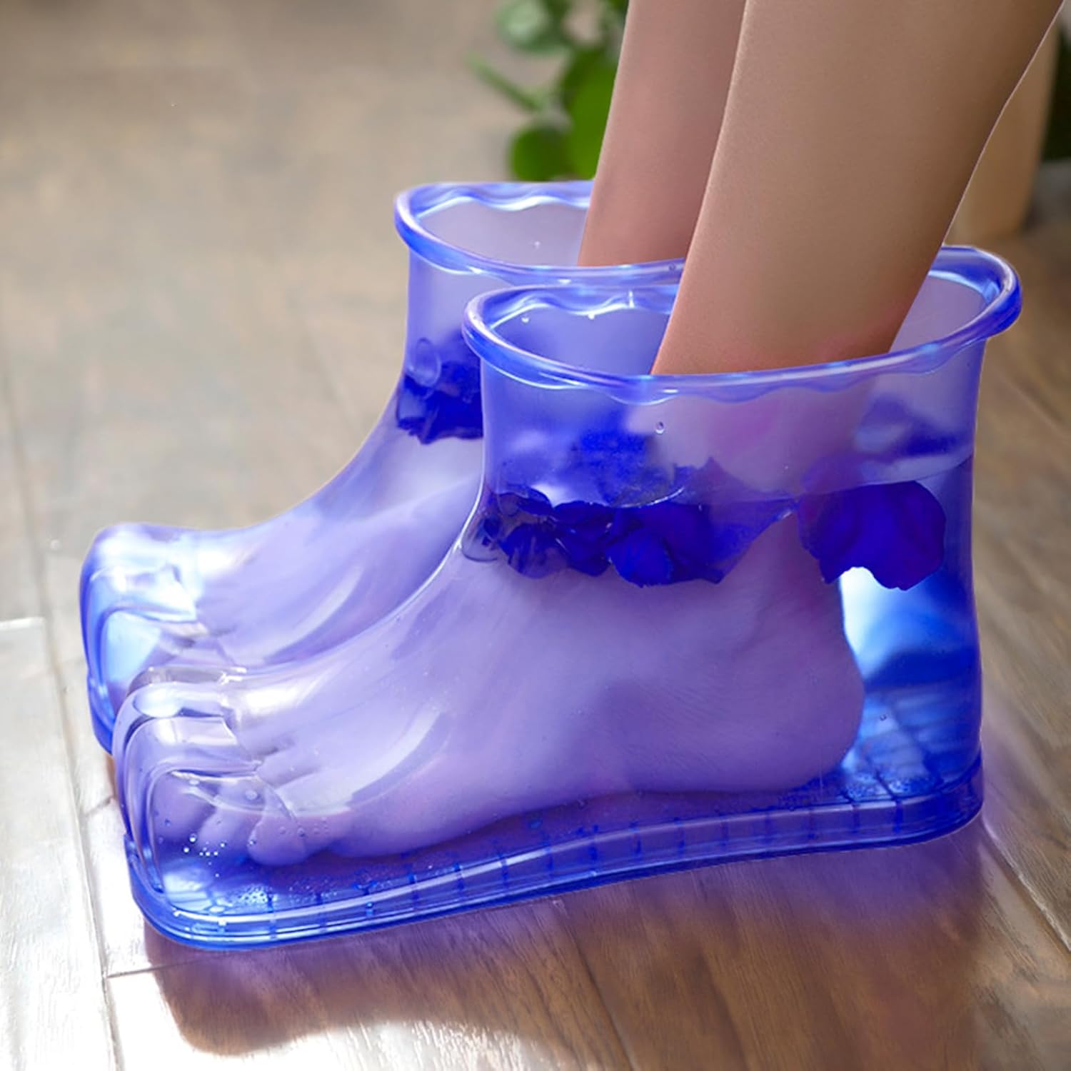 Nail Soaking Boots - Foot Massage Shoes | Portable Foot Soaker | Waterproof Anti-Slip Foots Bath Shoes | Heatproof Colorful Foots Soaker, Portable Spa Shoe for Home Bathroom for Relaxing and Self-Ca - Height 18Cm, Size 45 Red image number 7