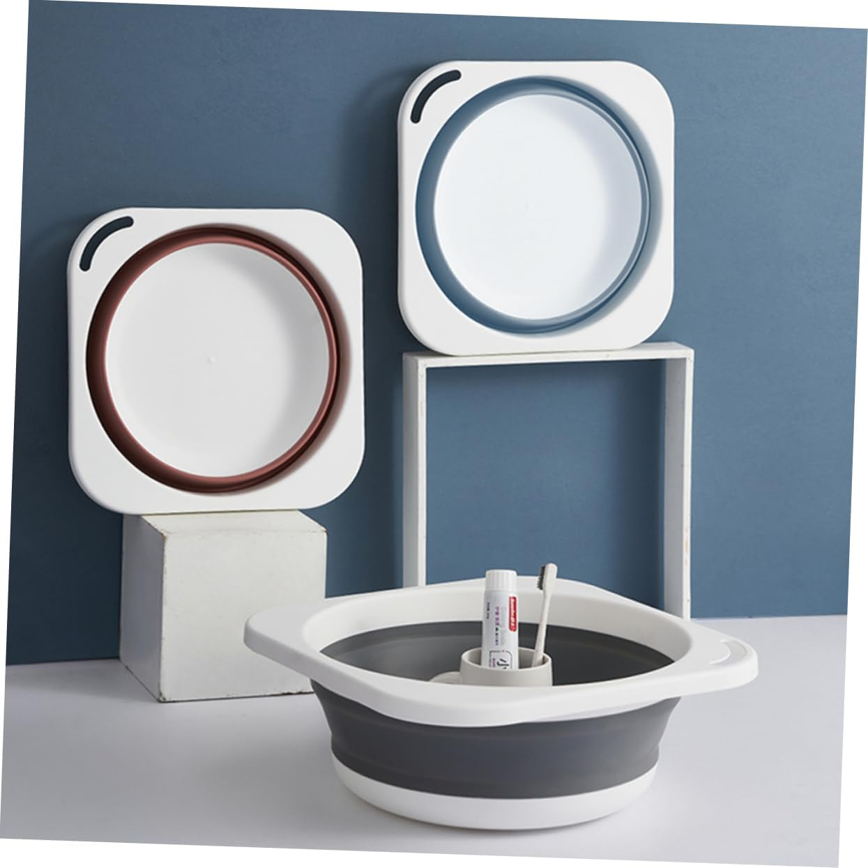 LOLIPPYY Multi-Use Wash Basin Foldable Basin for Face Vegetable Washing Storage Camping image number 4