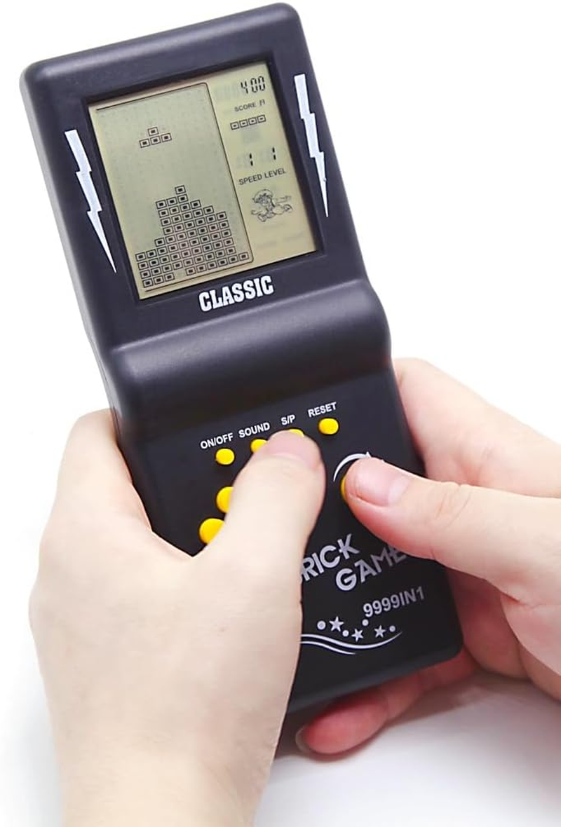 CZT New Large Screen Brick Game Console Classic Nostalgic Puzzle Built-In 23 Games Speed/Difficulty Adjustable Powered by 2 AA Batteries(Not Included) Best Gift (Black) image number 1