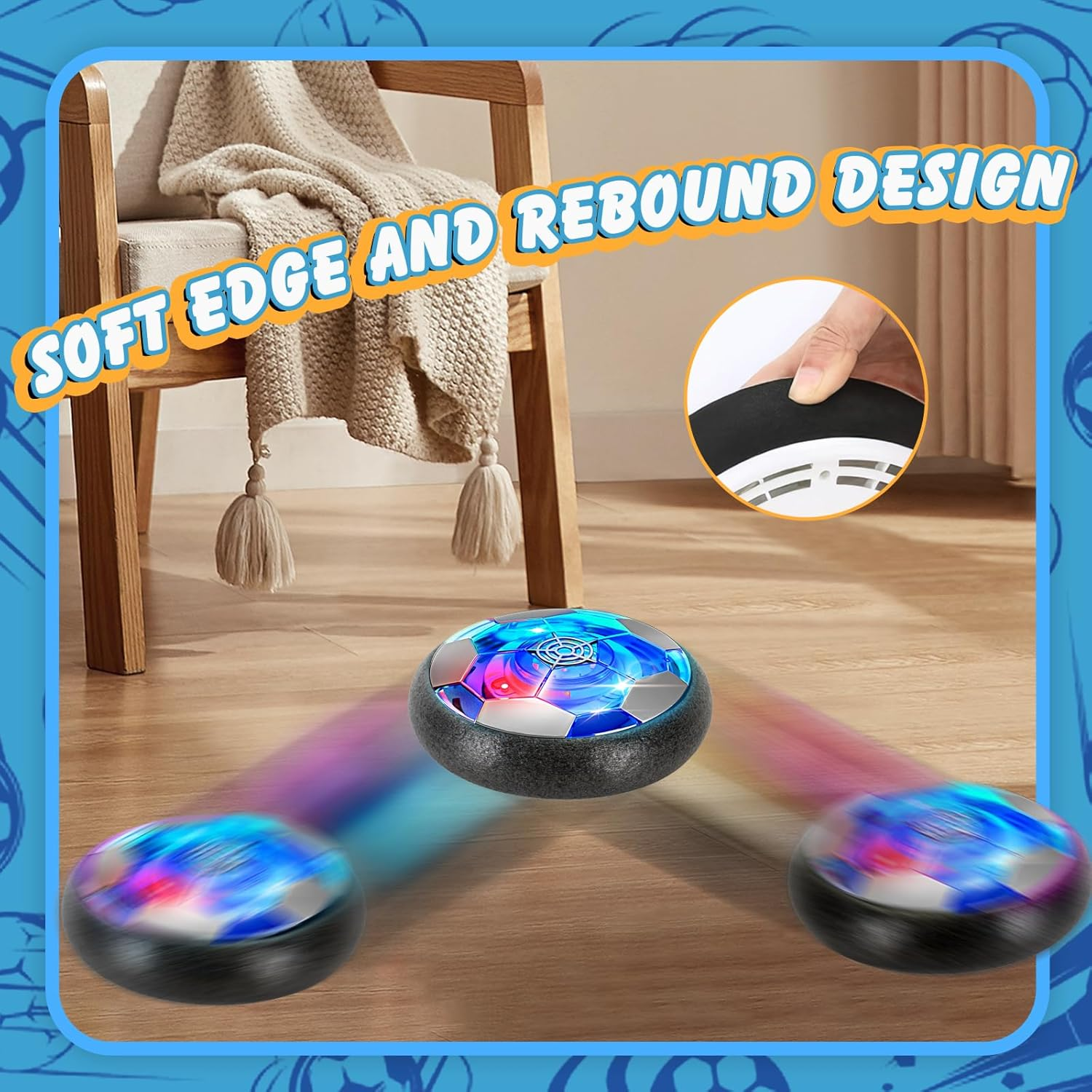 Hover Soccer Ball for Boys Girls Toys, 2 Pack LED Soccer Ball Toys Playing Football Indoor Outdoor Game, Birthday Gifts for Kids Age 3 4 5 6 7 8-12 Year Old, Light-Up Toys Game for Kids 6-8