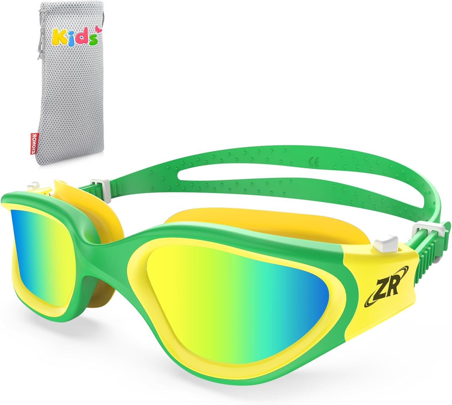 ZIONOR Kids Swim Goggles, G1MINI Polarized Swimming Goggles Comfort for Age 6-14 - A9-Blue Lens Clearblue Frame image number 3