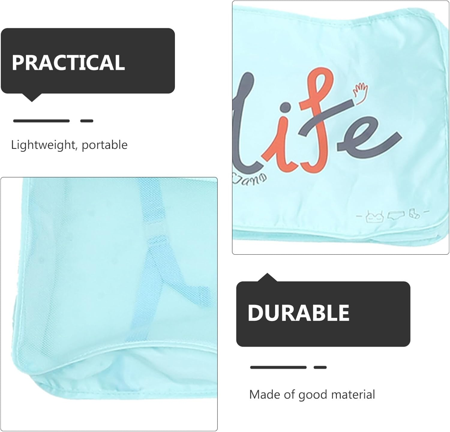 NOLITOY 1Set Travel Packing Cubes Lightweight Organizers for Suitcase Storage for Clothes Shoes and Toiletries image number 2