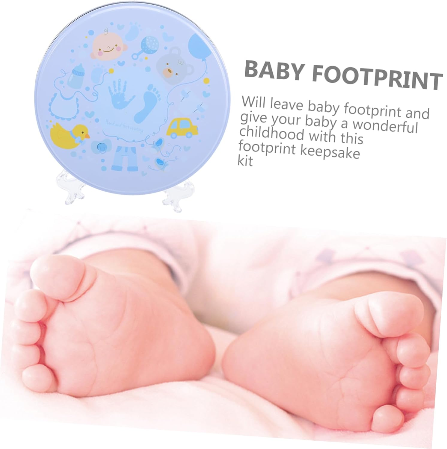 1 Set Hand and Foot Ink Pad Footprint DIY Keepsake First Newborn Present Moulds Hand Mold Kit Ornament Making Kit for New Born Essentials For image number 6