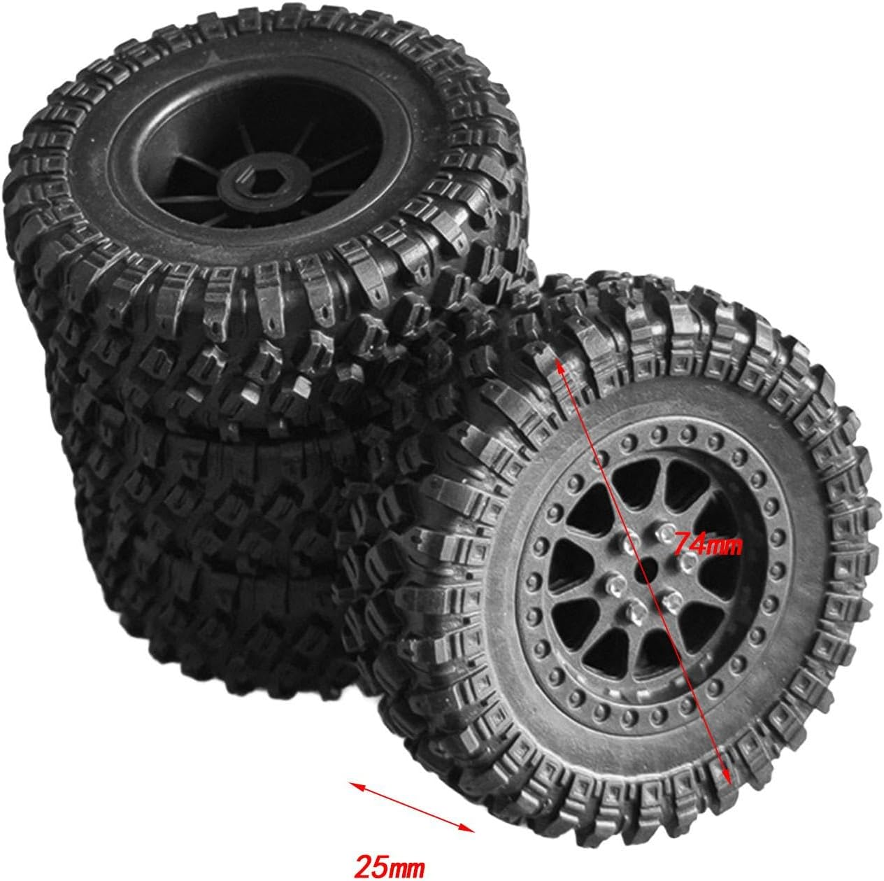 Generic 4 Pieces 1/12 RC Car Tires DIY High Performance Accessory for LC79 MN78 MN82 image number 3