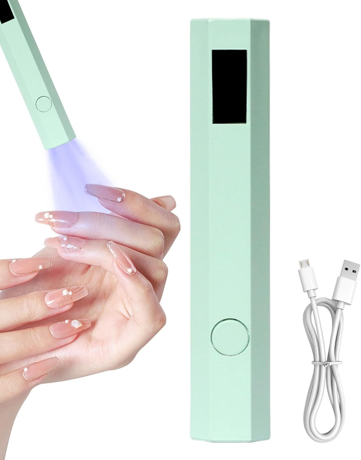 Tuxuseo Handheld UV Light for Gel Nails, UV Nail Lamp, Small Handheld Gel Polish UV Light, Portable Nail Dryer with 2 Timers, LED