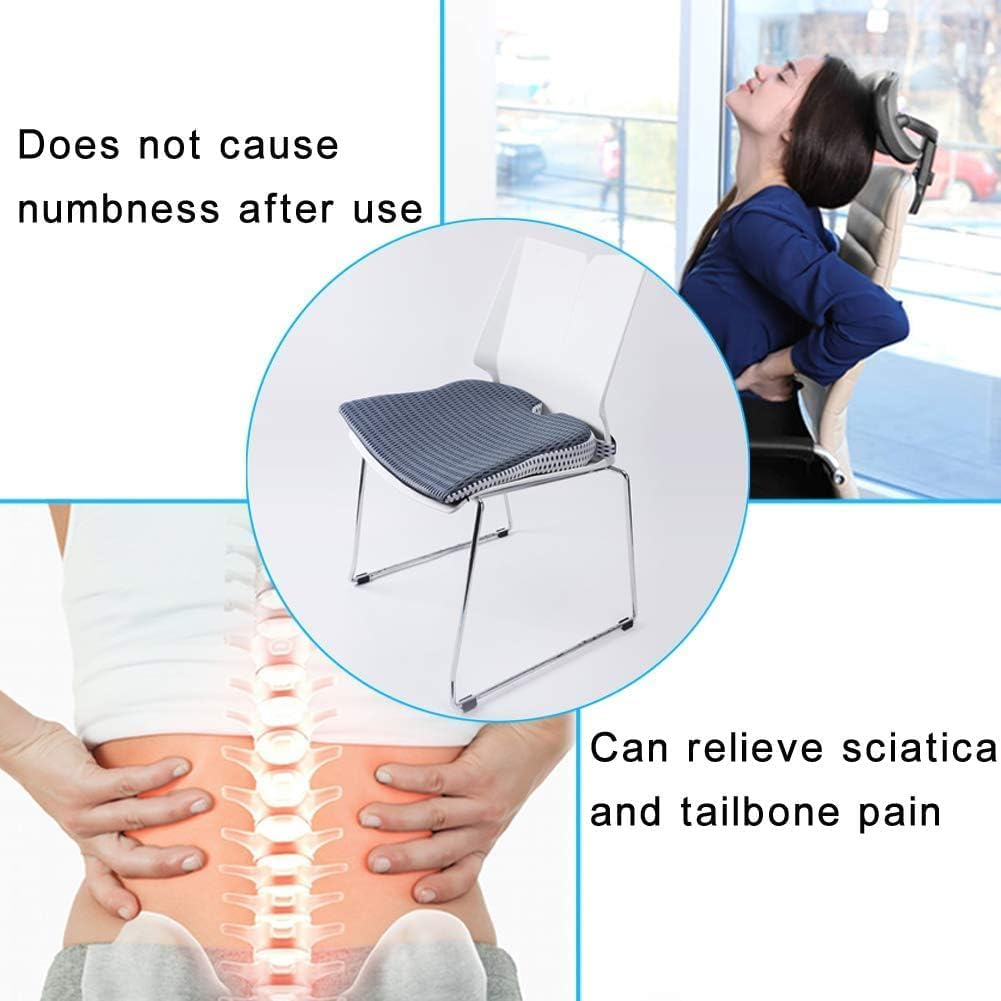 Car Wedge Seat Cushion for Car Driver Seat Office Chair Wheelchairs Memory Foam Seat Cushion (Black)