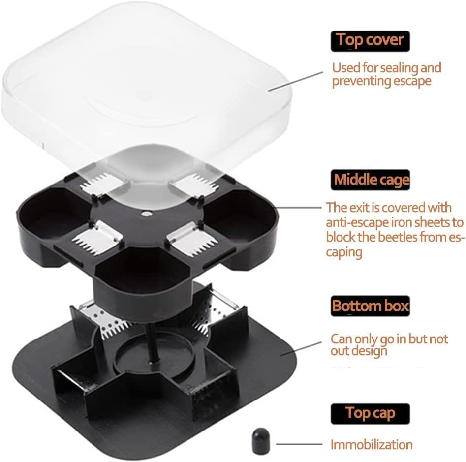 Plastic Cockroach Trap Box Roach Catcher Trap, 1Pc Plastic Cockroach Pests Catcher Box,Reusable Roach Trap Cockroach Catcher Trap Roach Trap Cockroach Trap Box,Plastic Roach Trap Box Cockroach Killer image number 6