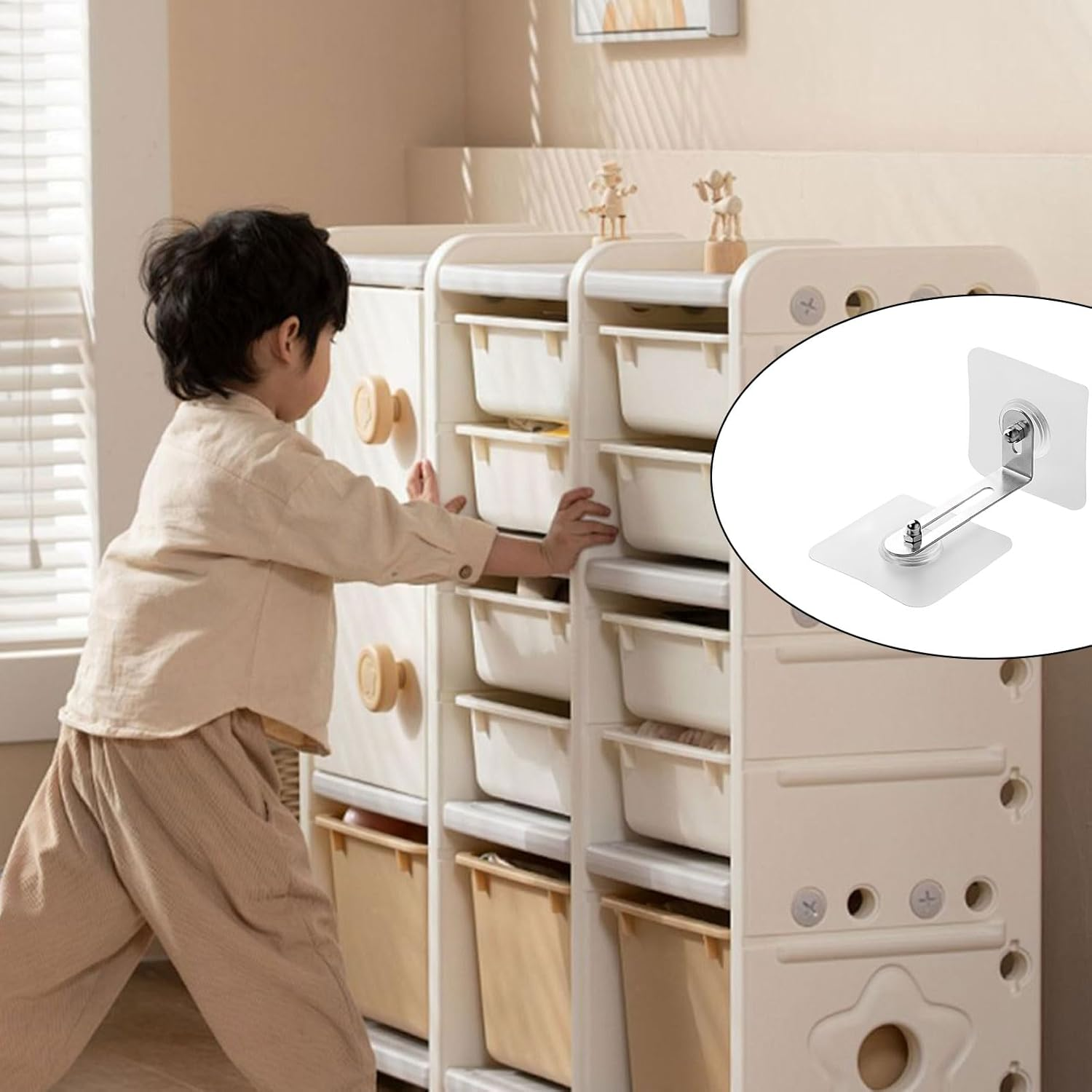 10-Pack Baby Proofing Kit，Heavy-Duty Furniture Anchors ，Used in Home Baby Proofing to Protect Babies and Pets from Falling Furniture image number 6