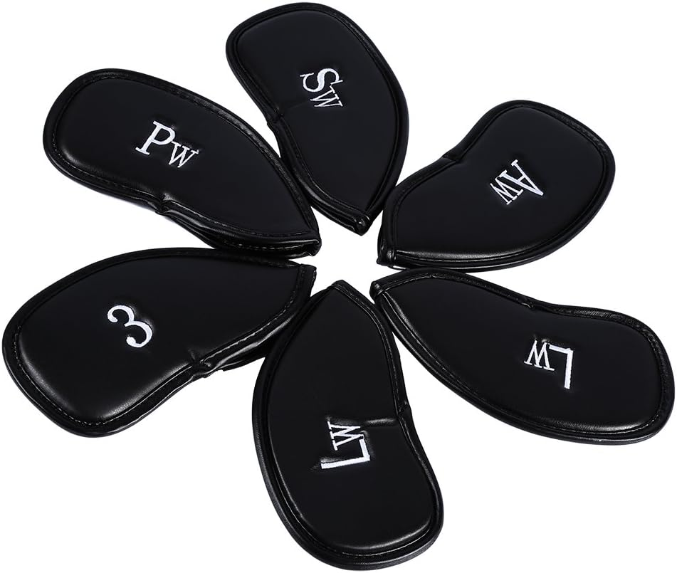 12Pcs Golf Club Head Cover, Leather with Sponge Lining Protective Headcover Golf Club Iron Head Covers Set image number 0