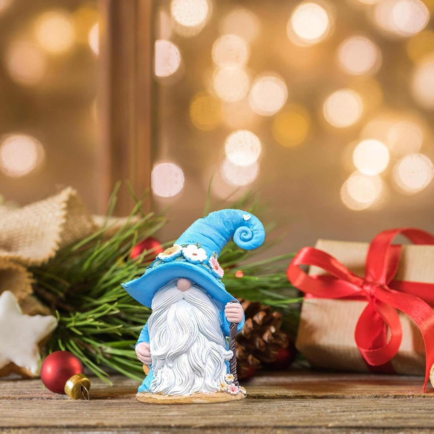 Gnomes Decorations for Home, Coffee Shop Counter Resin Decor, Handmade Faceless Whitebeard Dwarf Farmhouse Figurine Gnome for Home Kitchen Coffee Station Table Shelf image number 6