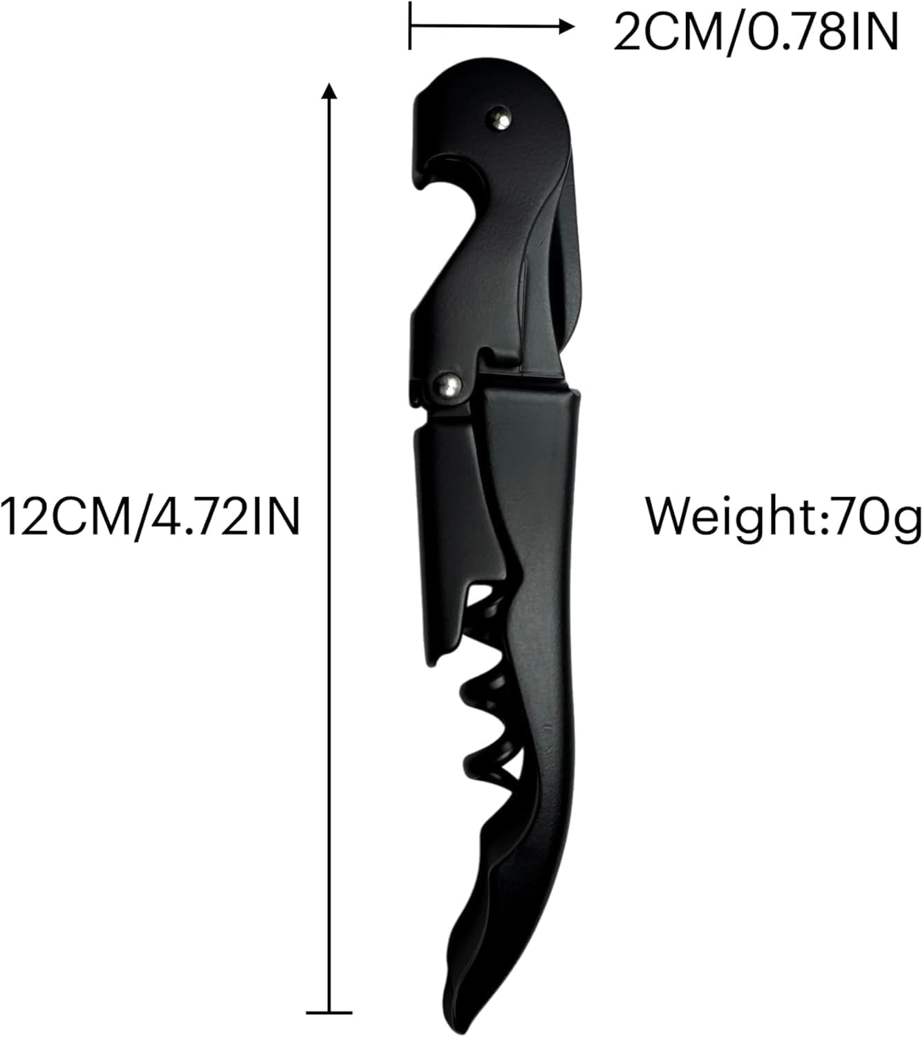 LLCFA Professional Stainless Steel Waiter'S Corkscrew - Sharp Micro-Serrated Knife & Foil Cutter, Premium Wine Bottle Opener for Servers, Bartenders & Wine Enthusiasts (Wine Opener) image number 1