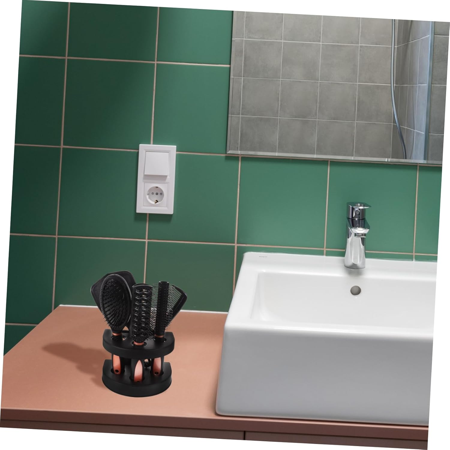 DINHEAROM 5Pcs Hair Comb Mirror Detangling Brush No Static Styling Tools for Home Outdoor Use image number 5