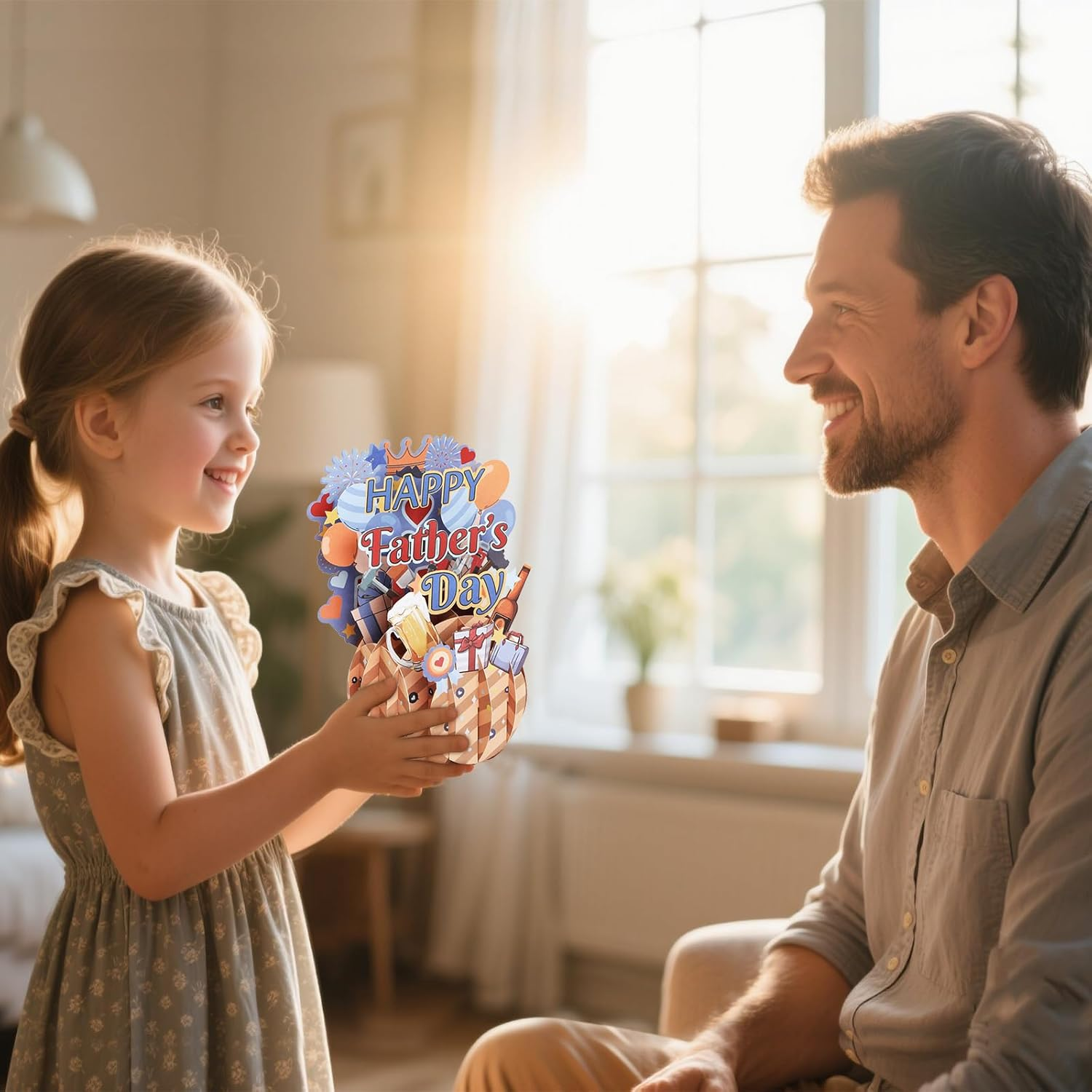 Bighan Pop up Happy Father'S Day Card, 3D Father'S Day Pop up Greeting Boxed Cards Anniversary Pop up Cards for Men, B